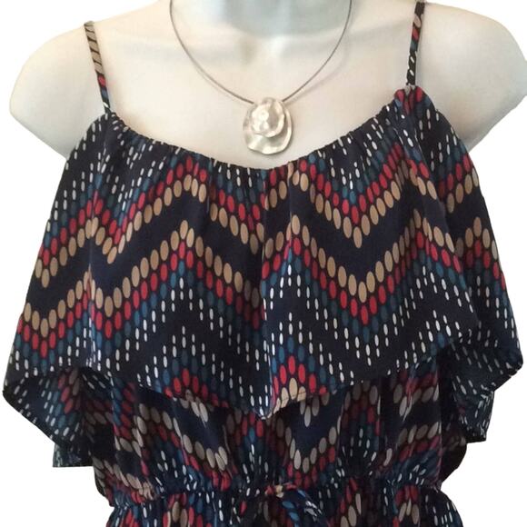 Chevron Flounce Juniors Mini Sundress Small - Picture 2 of 3